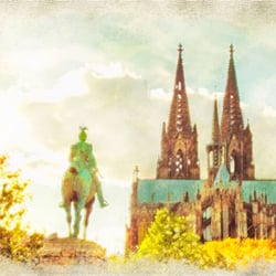 Kölner Dom mit Kaiser Wilhelm II