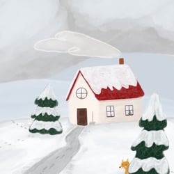 Suchbild mit Winterlandschaft