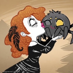 Halloween-Postkartenmotiv „Trud und Hiss-Hiss“, freie Arbeit
