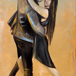Kizomba, 50×100cm, Öl auf Leinwand
