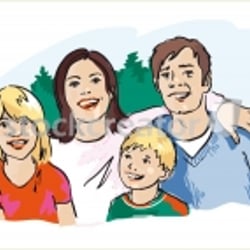Illustration von einer Familie