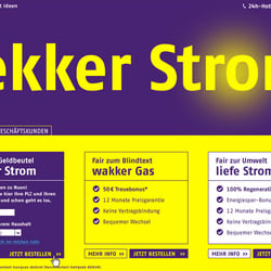 Nuon Energie, Entwurf Startseite