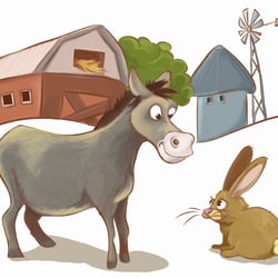 Esel und Hase