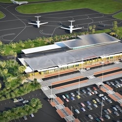 3D-Architektur Außenaufnahme Vogelansicht der Flughafen