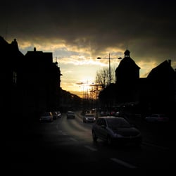 Abendsonne über der Stadt