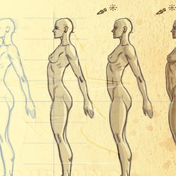 Zeichenunterricht: Anatomie / Körper / Profil 01