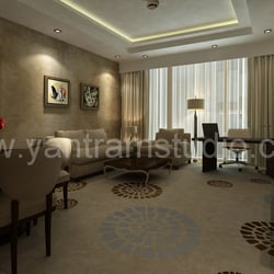 3D Interior Design-Rendering der modernen Hotelzimmer