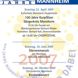 100 Jahre Kurpfälzer Sängerkreis Mannheim