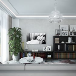 Wohnraum | Bibliothek | Villa ALLMENDE | Neuss