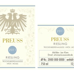 Preuss Wein Etikett