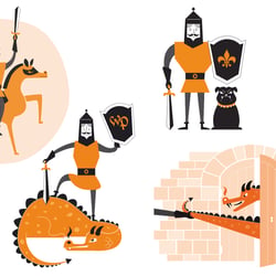 Illustrations-Vignetten für die Website von OneByte AG, Uster, 2019