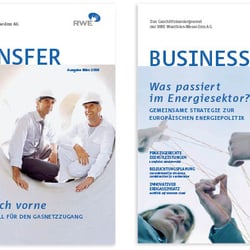 Editorialdesign, Layout und Bildbearbeitung für verschiedene Kundenbroschüren der RWE Westfalen-Weser-Ems AG