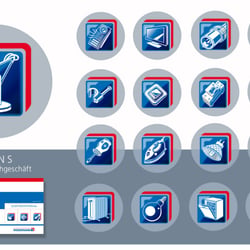 Icons für einen Elektrofachhandel