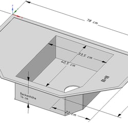 Edelstahl Eckspülbecken mit Ablauf