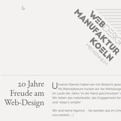 Web Manufaktur Köln / Eigener Internetauftritt