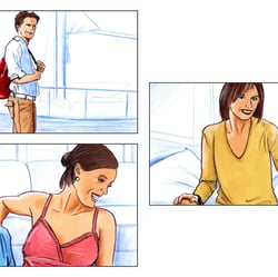 Storyboard Buntstift/Markertechnik