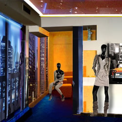 Raumkonzept einer Lounge nach Thema Mode/ New York nachher
