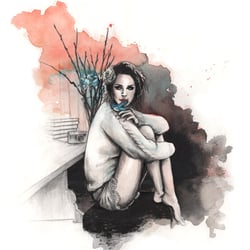 Lana del rey with blue bird