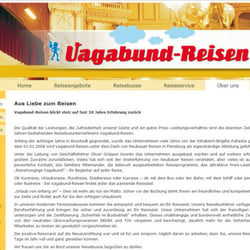 Layout, Reinzeichnung für Joomla! „Vagabund-Reisen Flensburg“