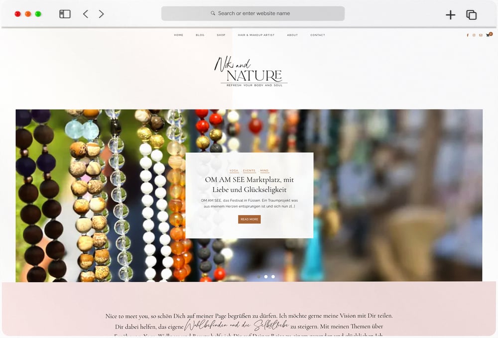 WordPress-Elementor-WooCommerce Onlineshop für Niki and Nature Hair und Make Up