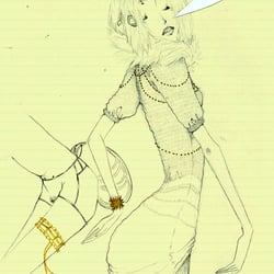 Illustration eines Kleides mit Cul-de-Paris