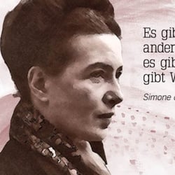 Simone de Beauvoir (1908 – 1986) eig. Simone Lucie Bertrand de Beauvoir frz. Schriftstellerin u. Theoretikerin
