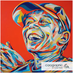 Porträt Pop Art Malerei von Carolyn Mielke carographic Kunst bunte Gesichter