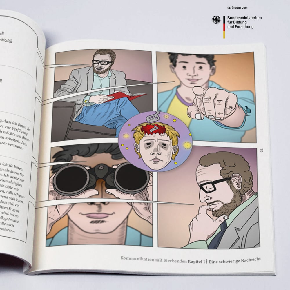 graphic textbook – Kommunikation in der Palliativmedizin – Beispielseite