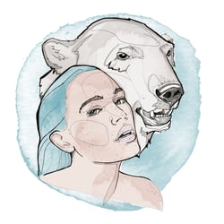 Girl with bear