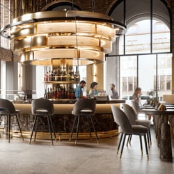 Innenraumrendering des Cafés im Balgequartier