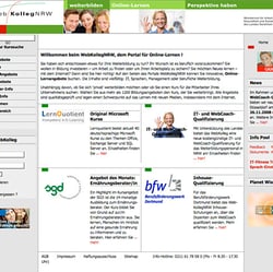 Screendesign für das Portal „Webkolleg NRW“
