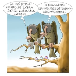 Eiergeier, eigene Osterkarte