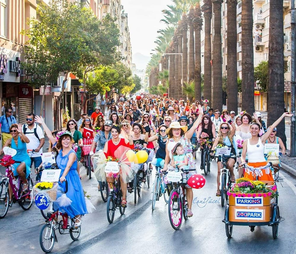 fancy women bike ride