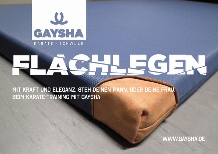 Gaysha Karate – Werbekarte