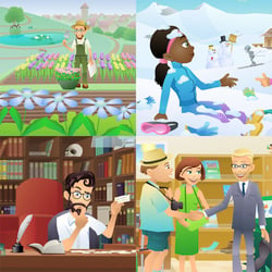 Illustrationen für Lernmittel, für Kinder der 1−4 Klasse