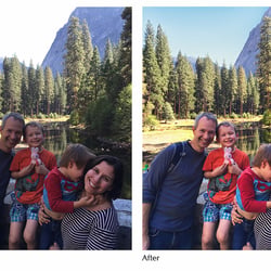 Before-after photo editing example
