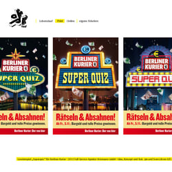 Gewinnspiel „Superquiz“ für Berliner Kurier | 2011 Full-Service-Agentur Visionaere GmbH | Idee, Konzept und Text: Jan und Sven