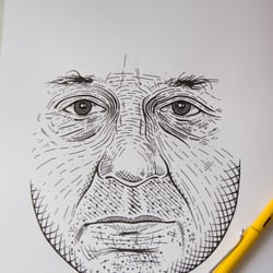 David Yow – Step 1 (ink on carton, 30 × 42 cm)