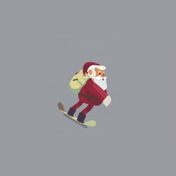 Snowboard Santa animation loop