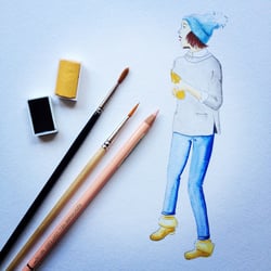 watercolour, colored pencil