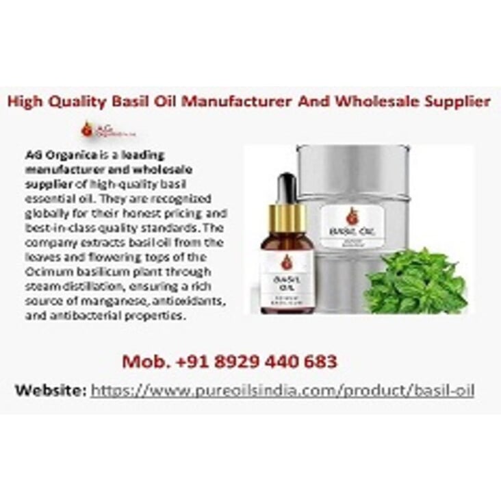 AG Organica: Basil Oil Manufacturer And Wholesale Supplier