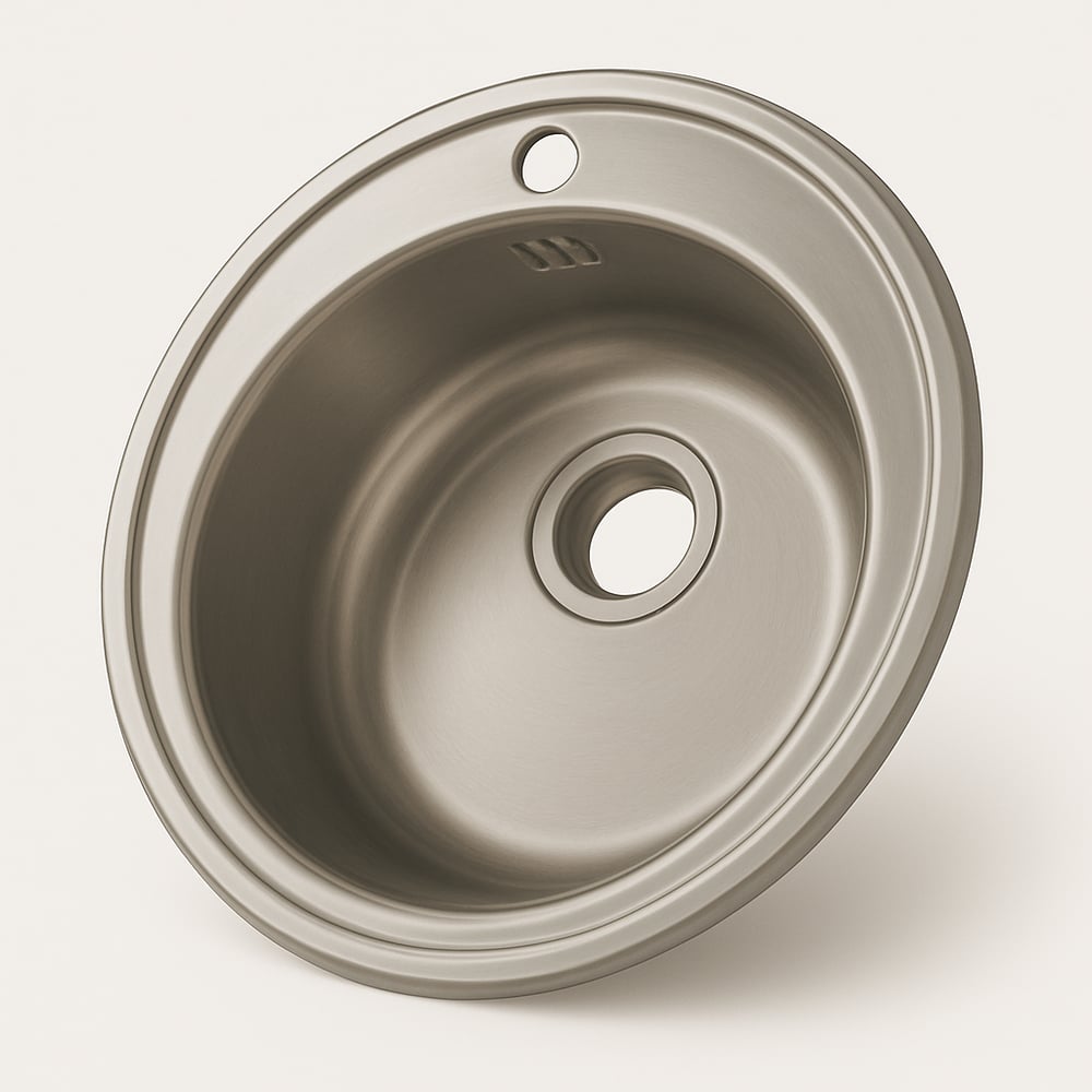 Edelstahl Einbauspüle Rund 48 cm – Küchenspüle Modern K48