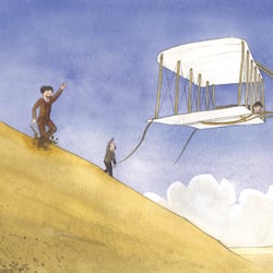 Illustration für ein Bilderbuch über die Gebrüder Wright, erscheint bei Steiner Korea in Südkorea