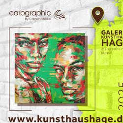 Zeitgenössische Porträtkunst bei Kunsthaus Hage mit carographic by Carolyn Mielke aus Cottbus, Lausitz, Brandenburg