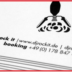 Logo und Visitenkarte für Aachener Dj Legende: Dj Rock it