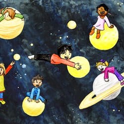 Kinderbuchillustration: Der Traum vom großen Paradies