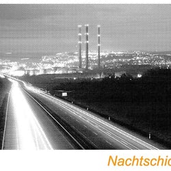 Langzeitnachtaufnahme BAB4 und Blick auf Gera