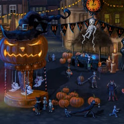 Wimmelbuch Halloween in Quedlinburg Abschnitt