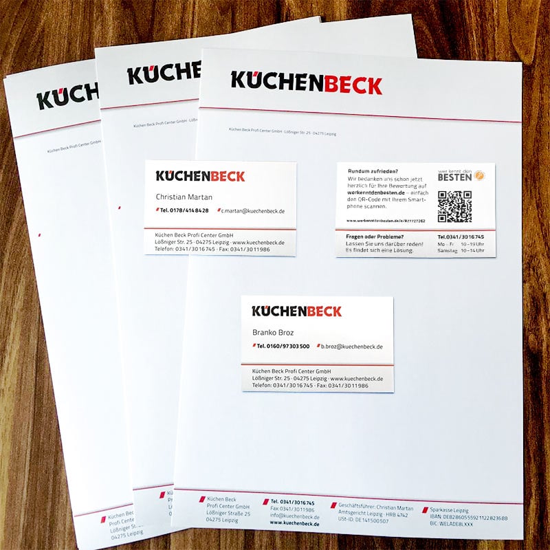 Geschäftsausstattung für KüchenBeck