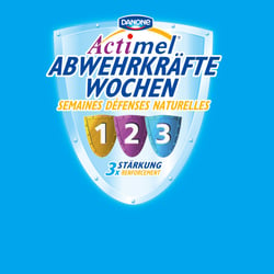 Aktionsverpackung Actimel Logo